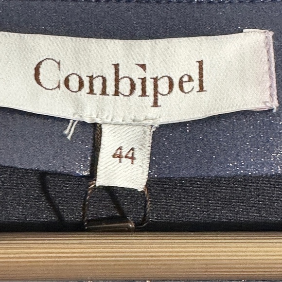 Conbipel open front jacket, navy, sparkly, sz 44 (M-L), new, Italy - Picture 6 of 14